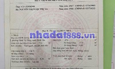 Bán nhà 2 tầng, Q.Bình Tân, 4x12, hẻm 8m thông, gần Lê Văn Quới, Nhỉnh 4 tỷ (TL)